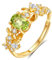 Damen Ring mit Lila Amethyst/Grün Peridot/Rot Granat/Topas/Citrin, Ring mit Elliptisch Edelstein in s925 Sterling Silber, Frauen Mädchen Schmuck, Gold Farbe (Grün Peridot)