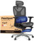 FLEXISPOT ErgoX Pro Chaise Bureau avec Repose-Pieds, Accoudoirs 3D, Chaise Ergonomique en Maille Pivotante, Réglable en Hauteur avec Appuie-tête et Soutien Lombaire Indépendant, Noir