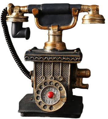 Sammlerstück, antikes Harz, Telefondekoration mit Drehzifferblättern, Vintage-Festnetztelefon-Modell für Bücherregale, Tisch-Display, Harze, antike Telefon-Sammelfigur