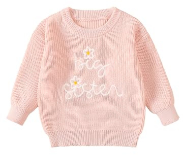 UUAISSO Pull à Manches Longues pour Bébé Fille Tenue d'hiver pour Grande Sœur et Petite Sœur