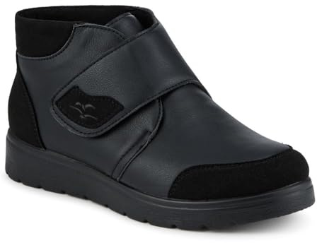 Fly Flot Wide Fit Adjustable Fastening Ankle Boots - Black Size 4