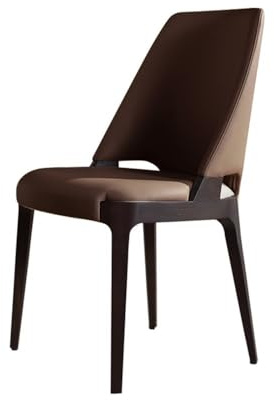 Moderne Esszimmerstühle aus Leder mit Metallbeinen für Küche und Wohnzimmer, stilvolle braune Stühle für Esstisch, Schreibtisch und Kommoden
