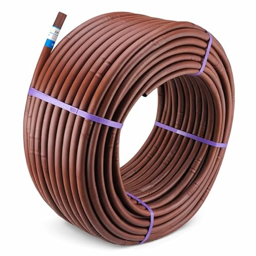 RIEGOPRO Tuyau auto-compensant Marron Brownflex 100 m Ø16 mm – Goutteurs auto-compensants anti-aspiration tous les 33 cm de 2,2 L/h – Convient pour être enterré