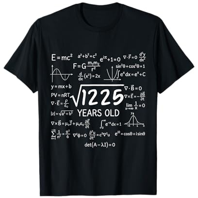 Regalo Divertente per 35° Compleanno, 35 Anni, per Matematica, Nerd, Umorismo, Geek Maglietta