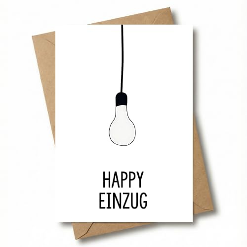 Karte zum Einzug mit Umschlag - Glückwunschkarte zum Umzug & Hauskauf - Klappkarte für neue Wohnung, neues Haus & Richtfest (Happy Einzug)