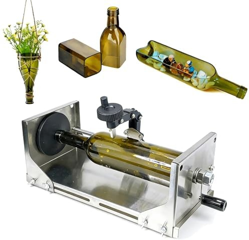 Taglierina per Bottiglie di Vetro Regolabile, tagliatrice per Bottiglie di Vino Fai-da-Te da 105-325 mm con Lama Rotante a 360° per Realizzare vasi di Fiori, Bicchieri e progetti artistici in Vetro