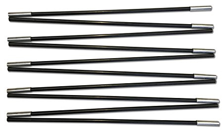 TentSpares - Coleman Coastline 4 Deluxe DLX Black Fibreglass Replacement Main Tent Pole Run, Camping accessories, Tent Accessories