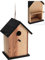 Holz Vogel Nisthaus mit schwarzen Dach 15,5 x 13 x 22,5 cm