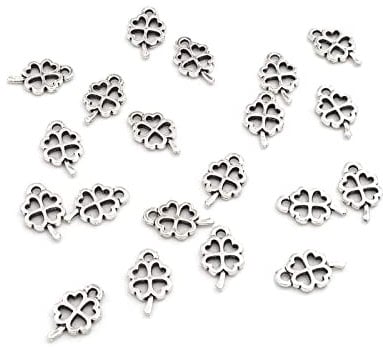 Vintageparts Anhänger in antik Silberfarben verschiedene Blumen, Blätter und Blüten | DIY | Selfmade | Kinderschmuck | Damen- und Herrenschmuck | Unisex | Kinder | Erwachsene (Edelweiß)