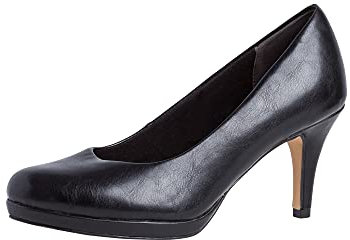 Tamaris Damen Klassische Pumps, Frauen Absatzschuhe,TOUCHit-Fußbett,Absatzschuhe,high Heels,Heels,hochhackige Schuhe,Black MATT,41 EU