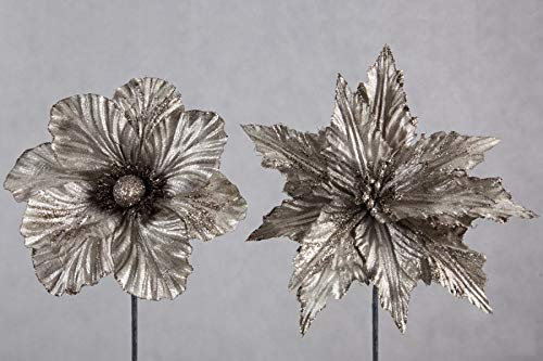 DecoKing Weihnachtskunstblume Braun Blume Kunstblume Weihnachten Deko Weihnachtsdeko Mix