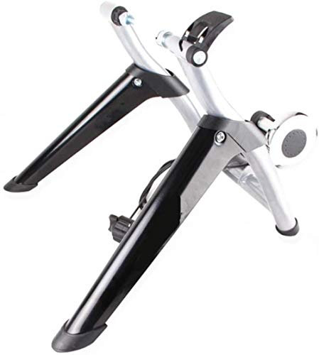 JWCN Fluid Bike Trainer Stand Indoor Fluid Fahrrad Trainingstrainer w Leiser, realer Straßengefühl Schwungrad Tragbarer Fahrradständer für 26-28 Räder für das Ganzjahres-Training-Schwarz Uptodate