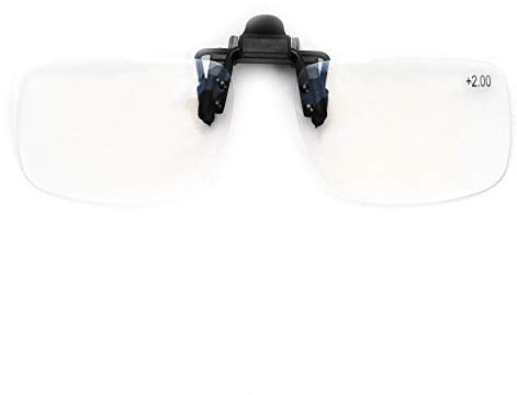 Reading Glasses Clip On Flip Up Magnifying Reading Glasses Magnifiers Lenses Readers Unisex (+2.0)