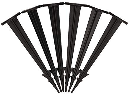 GARDENIX® TerraPEG Mini Lot de 100 piquets de Terre pour Fixation de Toile Anti-Mauvaises Herbes, ou Filet Anti-Taupe Noir