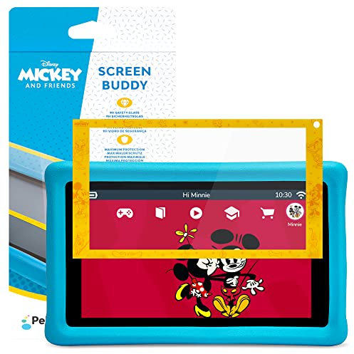 Pebble Gear Disney Mickey and Friends Displayschutz für 7 Kinder Tablet - 9H Sicherheitsglas mit Mickey and Friends-Motiv, maximaler Schutz, inkl. Reinigungstuch, speziell geeignet für Tablets