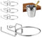 Relaxdays 4X Set Supporto da Tavolo, Porta Secchiello per Vino, Diametro 18 cm, Salvaspazio, Porta Cestello in Ferro, Argento