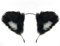 dressfan Katze Ohr Stirnband Fuchs Ohren Haarband Haarreif Niedlich Ohr Haarschmuck für Party Dekoration Anime Lolita Cosplay Kostüm Halloween Dressing Parteien Frauen Mädchen(Schwarz-Weiß)
