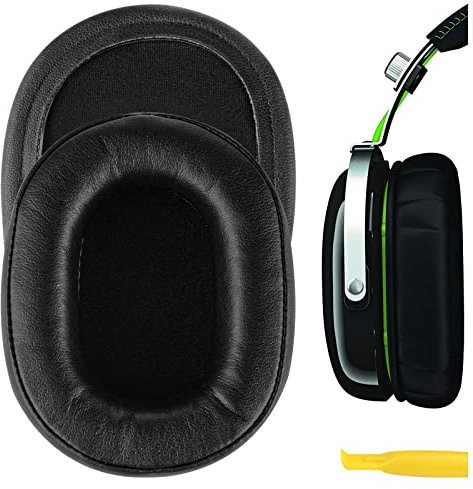 Geekria QuickFit Protein-Leder-Ohrpolster für Razer BlackShark Stereo-Gaming-Kopfhörer, Ersatz-Ohrpolster, Ohrmuscheln, Reparaturteile für Headset (schwarz)