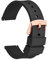WOCCI 20mm Libération Rapide Bracelet de Montre Silicone avec Boucle Dorée Rose (Noir)