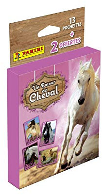 Panini France SA 004259KBF15 Un Amour Cheval de pochettes + 2 OFFERTES Eine Liebe zum Pferd – Blister mit 13 Taschen + 2 gratis
