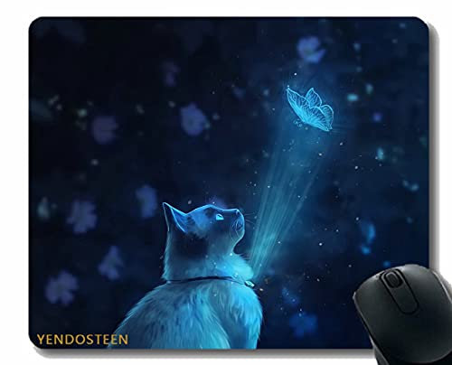 YENDOSTEEN Mouse Pad,Cat Butterfly Illusion 145983 Mouse Pads