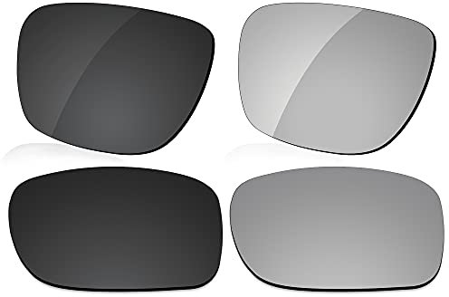LenzReborn Polarized Lens Replacement Compatible with Ray-Ban RB4264-58 Chromance Sunglass - Dark Black+Silver Grey