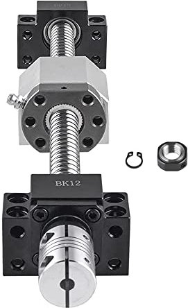 CNCMANS Husillo de bolas SFU1605 de 300 mm de acero inoxidable con soporte final BK12/BF12, acoplamiento de tornillo y carcasa de tuerca DSG16H, piezas CNC para máquinas y dispositivos automatizados