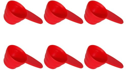 Cabilock 6 Stück Rot Messlöffel Messbecher Kaffee Maßlöffel Messschaufeln Pulver Löffel 8/10/12 Gramm Kunststoff Dosierlöffel Milchpulver Löffel für Kochen Backen Dosieren Dosierhilfe
