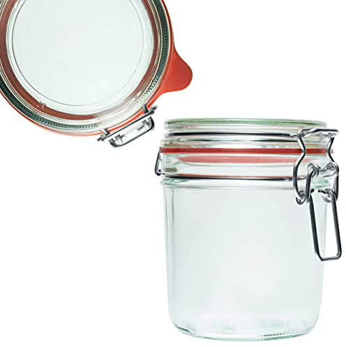Einmachglas mit Bügelverschluss 500ml | EDEL KRAUT - Premium Einweckglas Bügelglas Drahtbügelglas Vorratsglas - Glas aus deutscher Glashütte - mason jar - Marmeladenglas