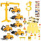 SOSPIRO Construction Vehicles Digger Cake Toppers for 3 Year Old, Dump Truck Excavator Tractor Cake Decoration Mini Digger Cake Toppers Construction Site Toys for Boys Kids Children Party Suppies
