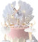 Ballerina Tortendeko Dekoration, Ballerina-Kuchenaufsatz,Figuren Ballerina Tortendeko Tanzende Deko Kuchen Topper,Weihnachten Party Krone Engelsflügel Geburtstagstorten-Dekoration,5 Stück