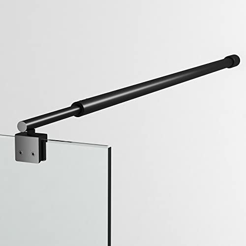 Stabilisierungsstange schwarz für Glasdicke 8-10 mm Eckig Rund Haltestange Duschwände drehbarem 360° Gelenk Stabilisator Dusche Duschwand Edelstahl 730-1230mm