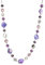 FULU AUTUMN Long Collier de Perles en Pierre pour Femmes Collier de Chaîne en Argent avec Cristaux de Coquillage Bijoux de Mode Cadeau Noël pour Maman(Purple)