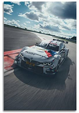 HALOUB Rennauto-Poster für BMW M4 DTM Sportwagen, dekoratives Gemälde, Leinwand, Wand- und Kunstbild, Familien-Schlafzimmer, Dekoration, 30 x 45 cm