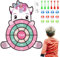 Flintronic Einhorn Spielzeug, 72cm Kinder Klett Dartscheibe Drinnen und Draußen, Hängendes Dart Wurfspiel Sets mit 12 Klebrigen Bällen und 6 Klebrige Darts, Geburtstags Geschenke für Kinder 3–12