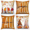 Hnmdmyi Kissenbezug Herbst 45x45 4er Set, Niedlicher Gnom Kürbis Ahornblatt Bauernhaus Thanksgiving Dekorative Kissenbezüge Orange Leinen Kissenhülle für Sofa Couch Bett Garten Outdoor Home Decor