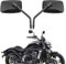 BREDUXSER Chrom Motorrad Lenker Spiegel Rückspiegel, M10 M8 Rückspiegel moto mit Packung Schraube für Scooter Street Bike Cruiser Chopper Sport Bike ATV (Schwarz#1)