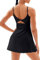 Vertvie Tenniskleid Damen mit BH und Shorts mit Taschen Sport Kleid Sexy Ärmellos Rückenfrei Sport Outfit Fitness Golf Tennis Sommer(Schwarz,M)