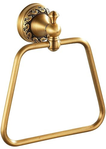 Porte-Serviettes trapèze en Laiton Bronze Antique, Accessoires de quincaillerie de Salle de Bain, Motif sculpté