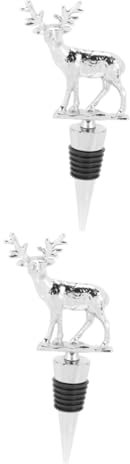 ABOOFAN 2 Pcs Cork Metal Stopper Metal Wine Stopper Wine Saver Pump Wine Bottle Cap Metal Bottle Stopper Figurine Bottle Plug Animal Accessories Silica Gel Christmas