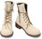 ENWIND Donna Stivali Militari Bikers Pelle Mezza Gamba Inverno Stivaletti,Beige,48 EU