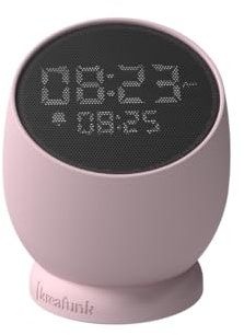 KREAFUNK Bell: kabelloser Wecker und Uhr (Rosa)