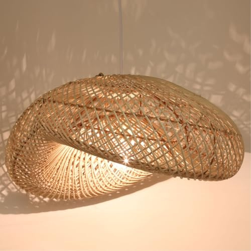 Casa Moro Rattan Lampe LUNA M aus Natur Rattan & Eisen handgefertigte Boho Chic Pendelleuchte moderne Hängelampe LP007-M