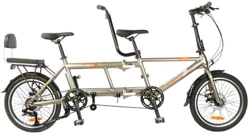 Kcolic Zusammenklappbares Tandem Fahrrad, Beach Cruiser Fahrrad Für Erwachsene, Tandem Fahrrad Mit 20 Zoll Rädern, Verstellbares 7 Gang Tandem Fahrrad, Cruiser Fahrrad B,20inch