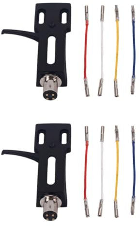 ifundom 2stücke Headshell Mount Für Plattenspieler Schwarzes Design Inklusive Anschlussdrähte Geeignet Für Verschiedene Dj-modelle Hervorragende Klangwiedergabe Stabiler Halt