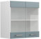 Vicco Armario de Cocina con Vidrio R-Line, Gris Azulado/Blanco, 60 cm