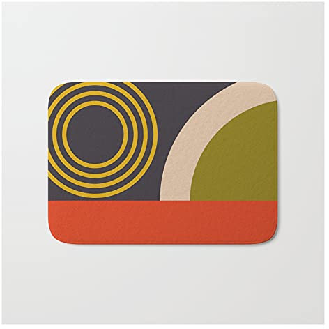 Fußmatten Bauhaus-Geometrie Aus Der Mitte des Jahrhunderts, Groß, Teppich Lustige Sauberlaufmatte Antibakterielle Eingangsteppich Für Küche Haushalt Schlafzimmer 40X60Cm