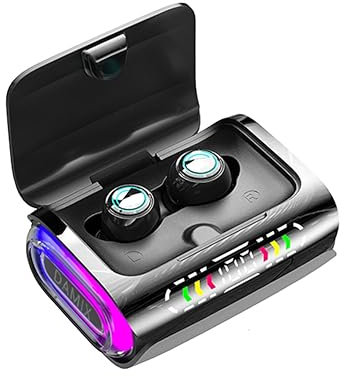 Auricolare 8D Stereo Surround Suono LED Display Digitale Touch Control Sport Auricolare con Microfono