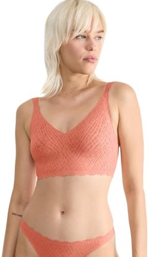 Sloggi Womens Zero Feel Bliss Bralette Bra, Lovely Apricot, L UK
