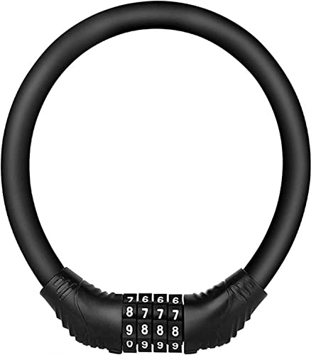 ISCBAFYX Combination Bicycle Lock - 4 Digit Resettable Cable Lock for Bicycles, Motorcycles, and Scooters (Black)